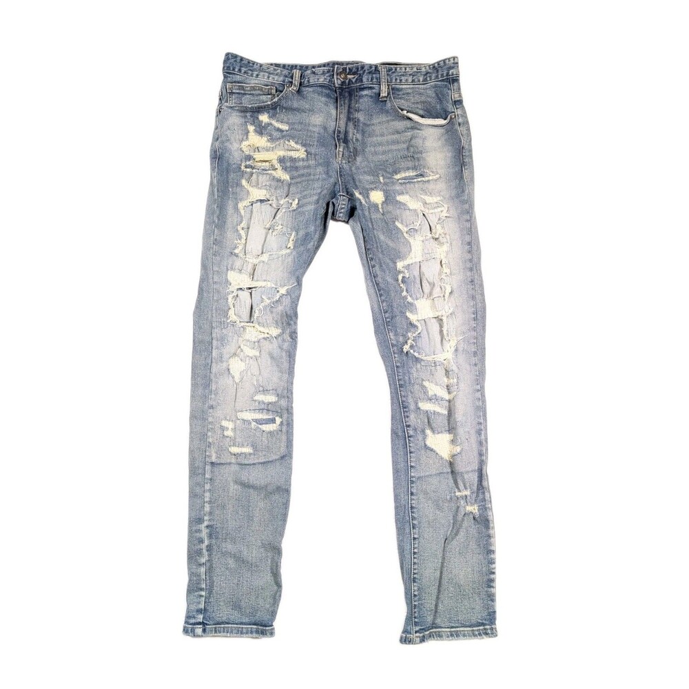 Smoke Rise Denim Jeans Slim Fit Men's Waist 36 x 32 Distressed NWOT